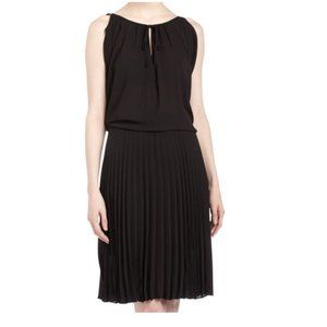 BCBG Maxazria Lona Black Dress with Pleated Skirt